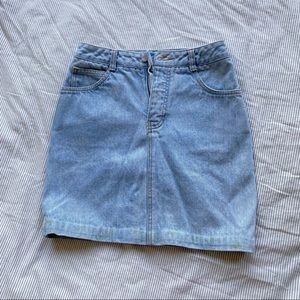 vintage light wash denim pencil skirt